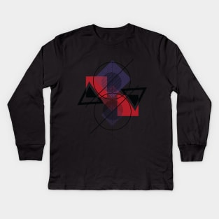 Abstract Geometric Art Kids Long Sleeve T-Shirt